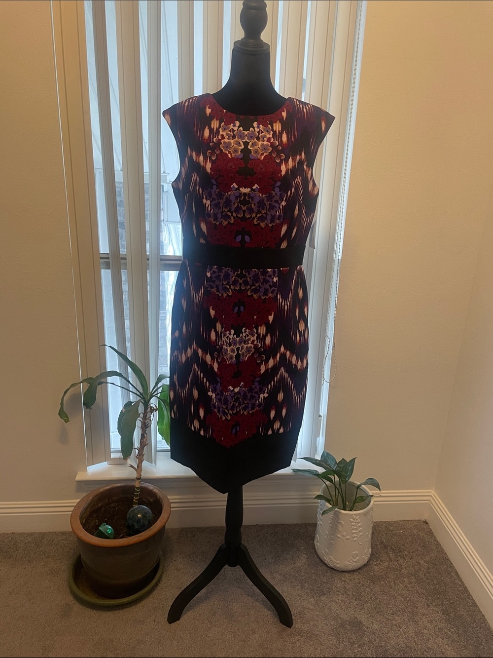 Dress Barn Multicolor Sleeveless Printed Sheath Dress